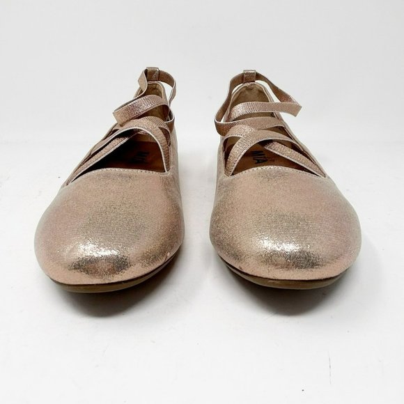 Mia Kids Big Girl Size 5 Rose Gold Gleaming Ballet Flats - Picture 6 of 9
